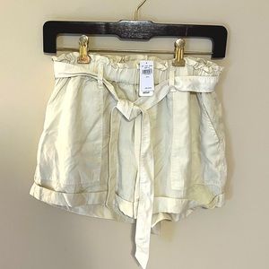 Aerie Tie Shorts Light Stone Tan New NWT S Small